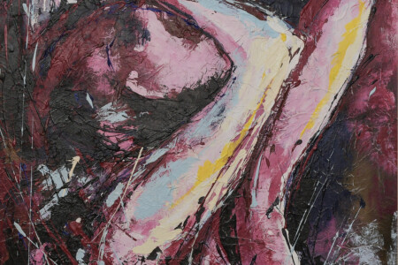 90x100 Opera d’arte contemporanea pittorica di Maddalena Lippo intitolata groviglio