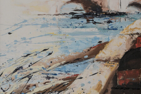 50x80 Opera d’arte contemporanea pittorica di Maddalena Lippo intitolata oltre i limiti