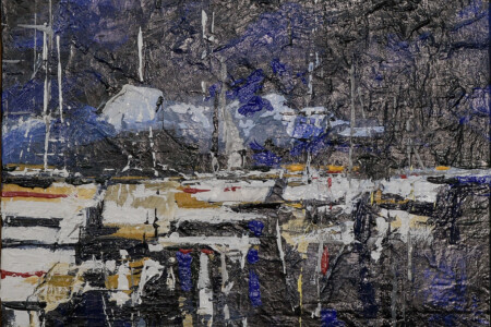 30x40 Opera d’arte contemporanea pittorica di Maddalena Lippo intitolata porto sicuro