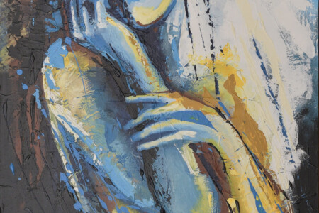 70x110 Opera d’arte contemporanea pittorica di Maddalena Lippo intitolata sei dentro di me