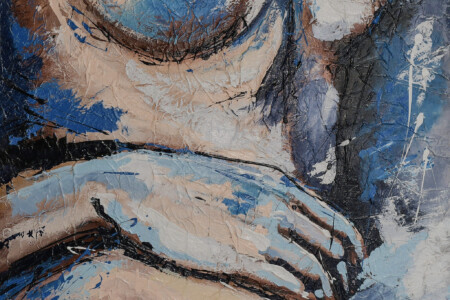 80x100 Opera d’arte contemporanea pittorica di Maddalena Lippo intitolata sporca di mare