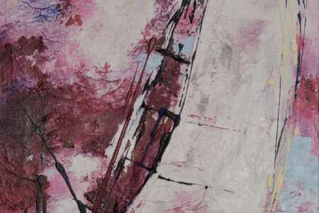 40x60 Opera d’arte contemporanea pittorica di Maddalena Lippo intitolata tramonto scarlatto